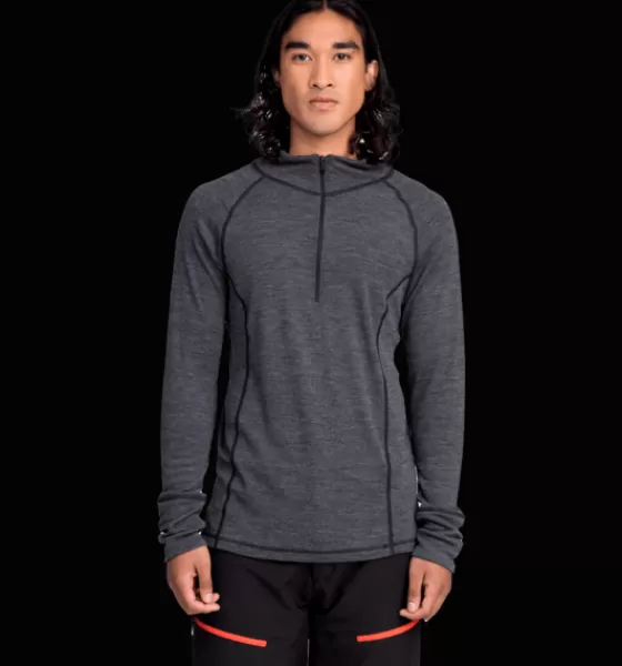 Everest Outdoor Tröjor & T-Shirts<M Wool Uw Half Zip GREY MELANGE