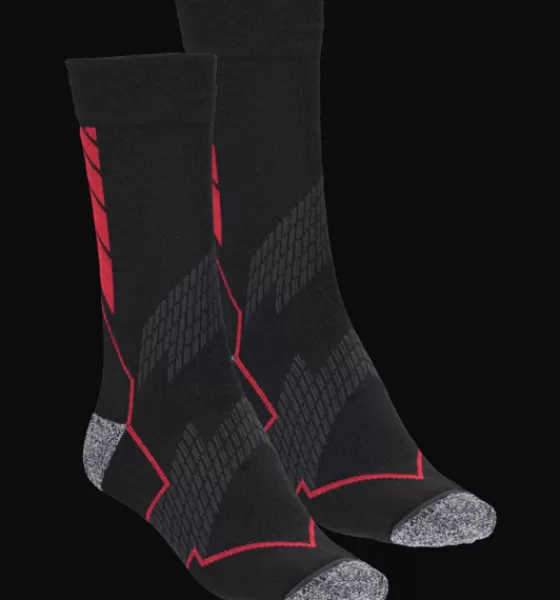 Everest Outdoor Skidstrumpor | Strumpor<U X-country Sock 2 Pack BLACK/RED