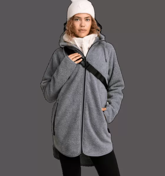 Everest Outdoor Tröjor & T-Shirts | Tröjor<W Pile Long Hood GREY MELANGE